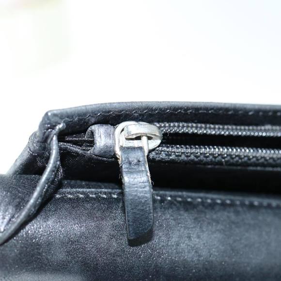 CHANEL Icon Line Wallet Leather Silver CC Auth 61875 - Picture 9 of 16